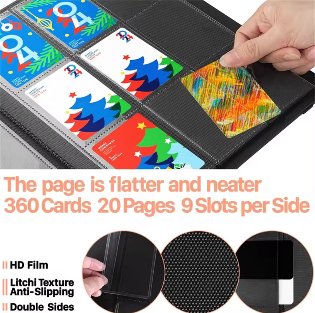 9 trading card pocket binder - 360 cards total (Pink)